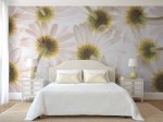 fotobehang slaapkamer witte bloemetjes